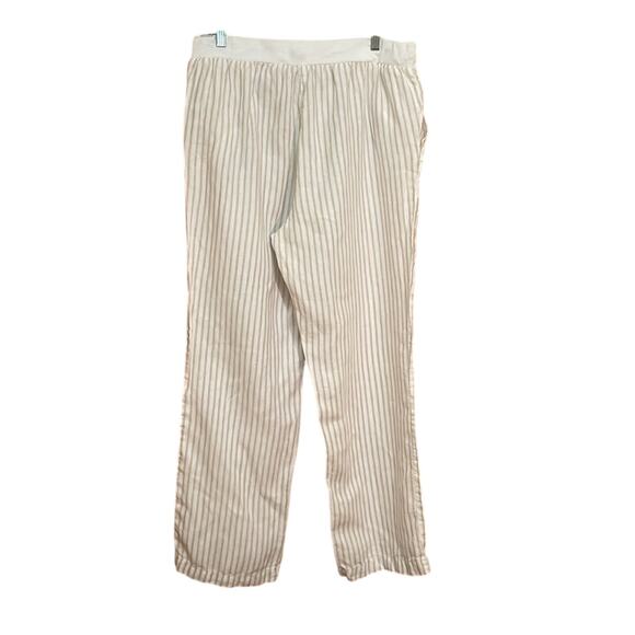 Ellen Tracy Stripped Pure Linen Pants. L - Picture 4 of 5